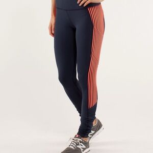 lululemon athletica Navy and Orange Leggings